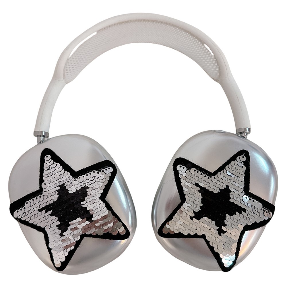 1Pair Protective Case for AirPods Max with USB-C / Max Headset TPU Sleeve Star Electroplated - Silver