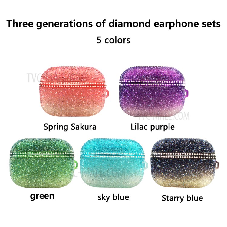 Custodia Per Auricolari Protettivi Per PC Diamond Decor Per Apple Airpods Pro - Primavera Sakura.-2