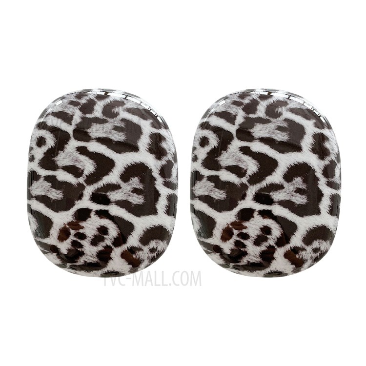 Pattern Printing Soft Silicone Headphone Protective Case Shell for Airpods Max - White Leopard-1