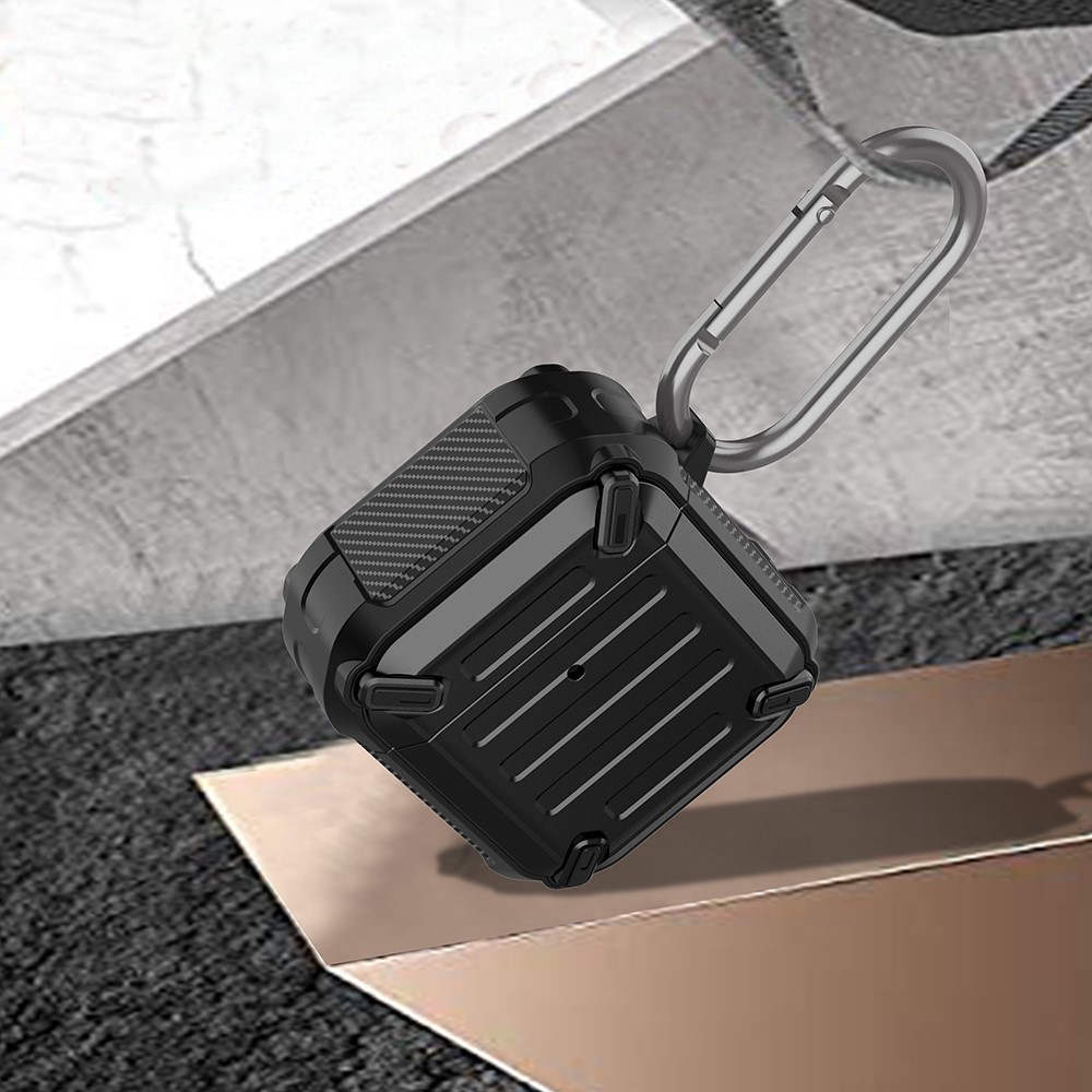 TPU + PC Écouteurs Antichoc Coiffe De Protection Case De Protection Pour AirPods Apple Avec Étui De Charge Sans Fil (2019) / Airpods Apple Avec Étui De Charge (2019) - Noir-4