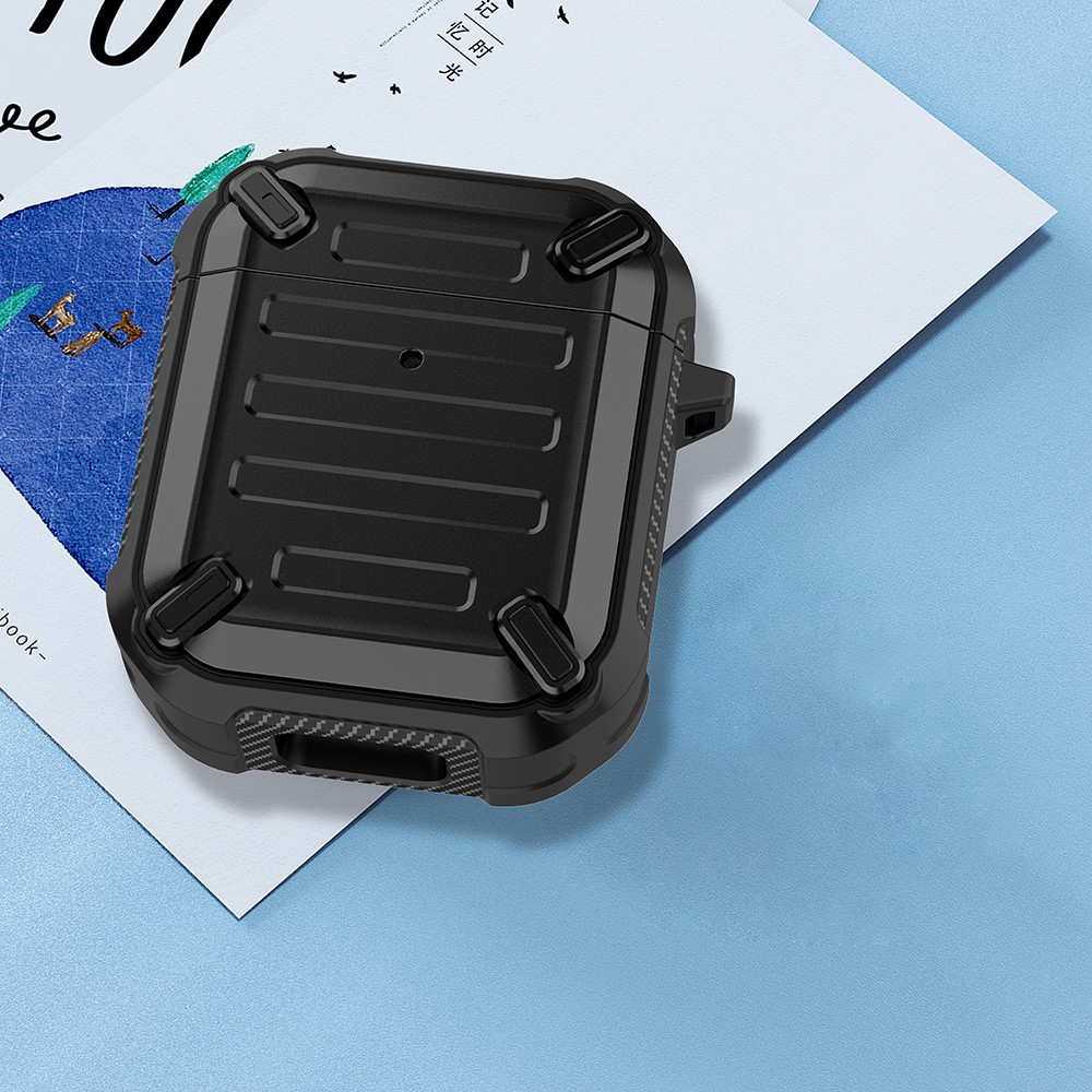 TPU + PC Écouteurs Antichoc Coiffe De Protection Case De Protection Pour AirPods Apple Avec Étui De Charge Sans Fil (2019) / Airpods Apple Avec Étui De Charge (2019) - Noir-7