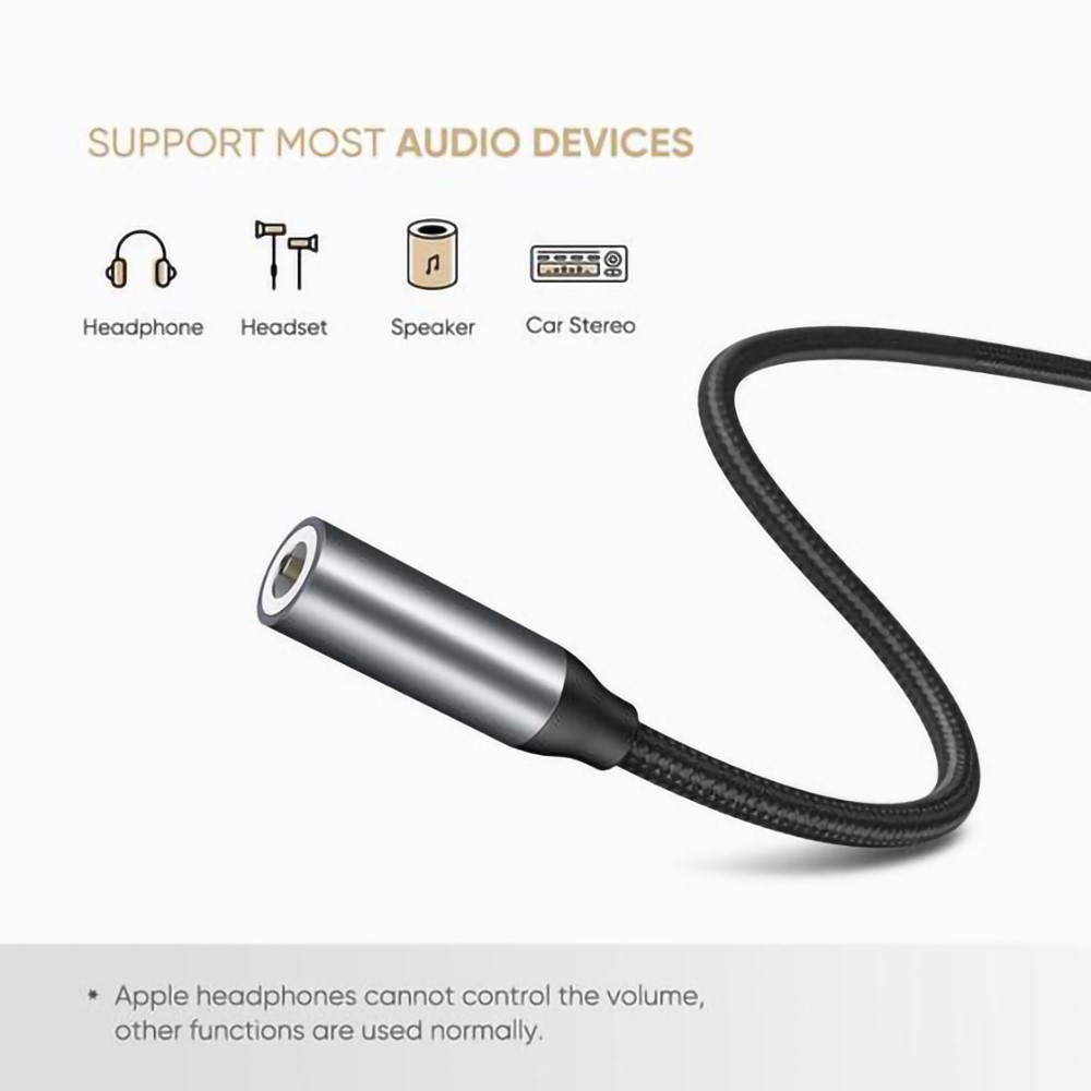 Ugrren USB Type-C À 3.5mm Femme Headphone Jack Adapter Aux Câble Audio-4