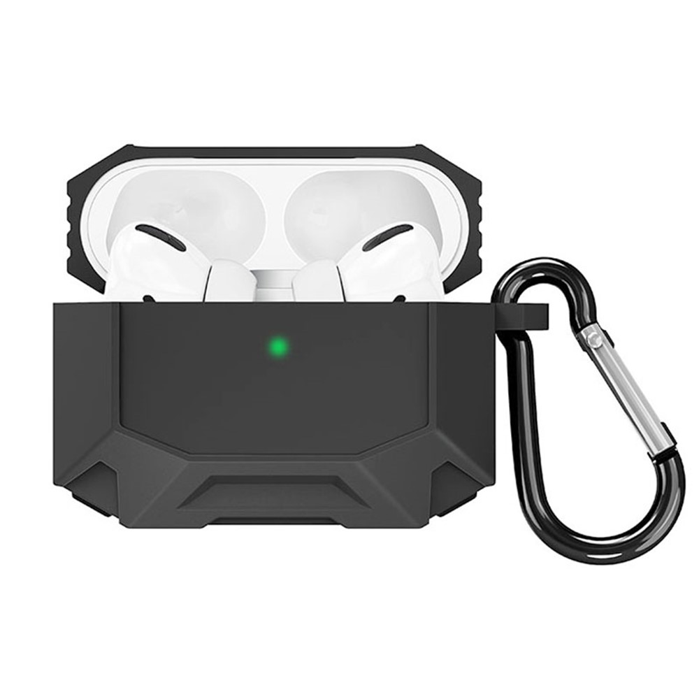DIROSE A19 Drop Proof Protective Soft Skin Silicone Earphone Case Support Wireless Charging Case with Anti-Lost Ear Hook for AirPods Pro - Black-12