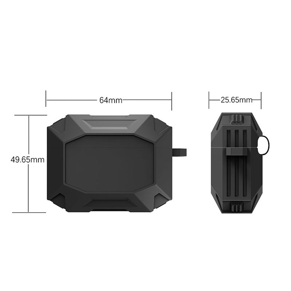 DIROSE A19 Drop Proof Protective Soft Skin Silicone Earphone Case Support Wireless Charging Case with Anti-Lost Ear Hook for AirPods Pro - Black-14