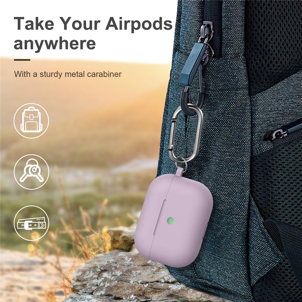 Funda De Cubierta De Silicona Gruesa Protector De Auriculares Bluetooth Para Apple AirPods Pro - Rosa-6