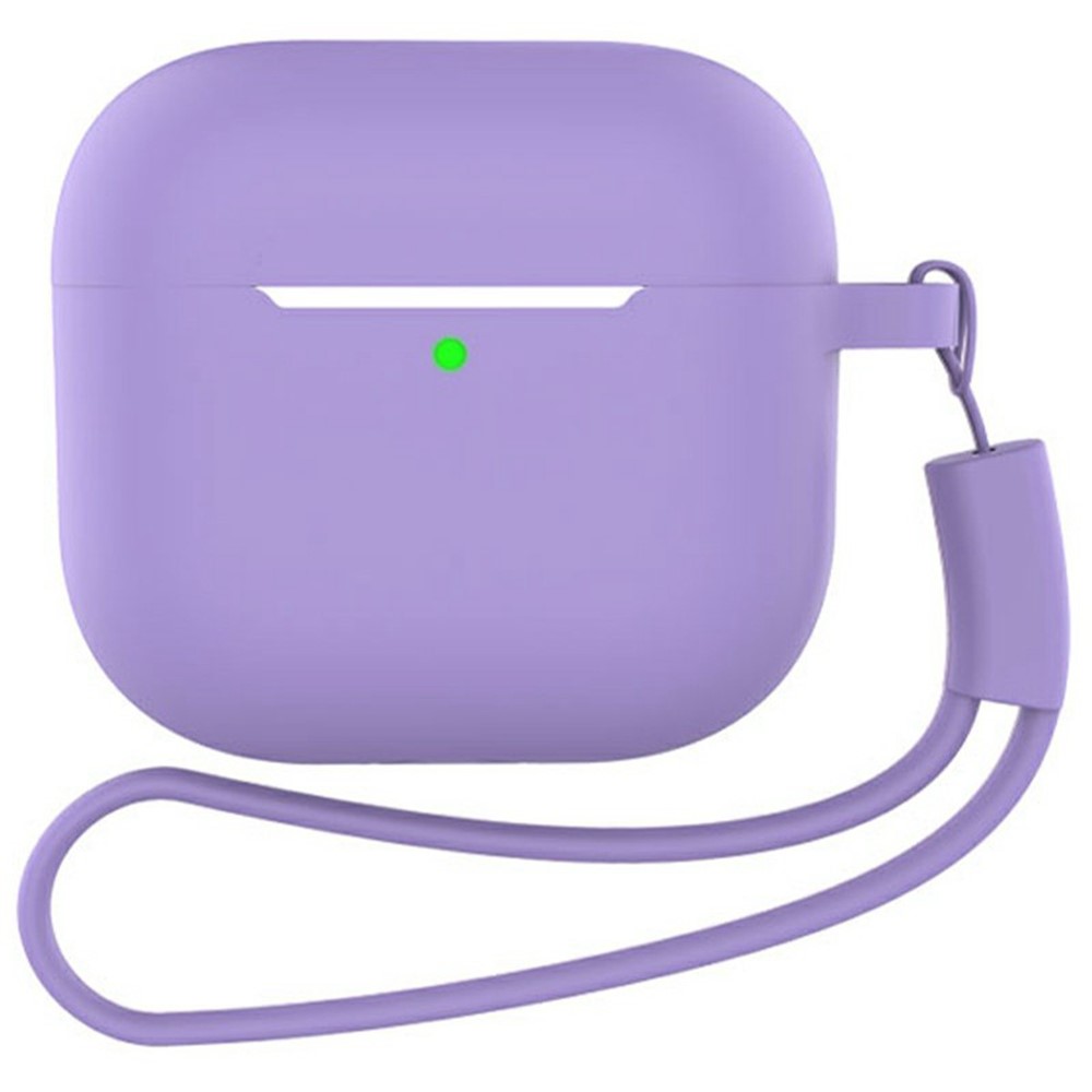 For AirPods 5 / 4 Silicone Protective Case Bluetooth Earphone Cover with Hand Strap - Purple