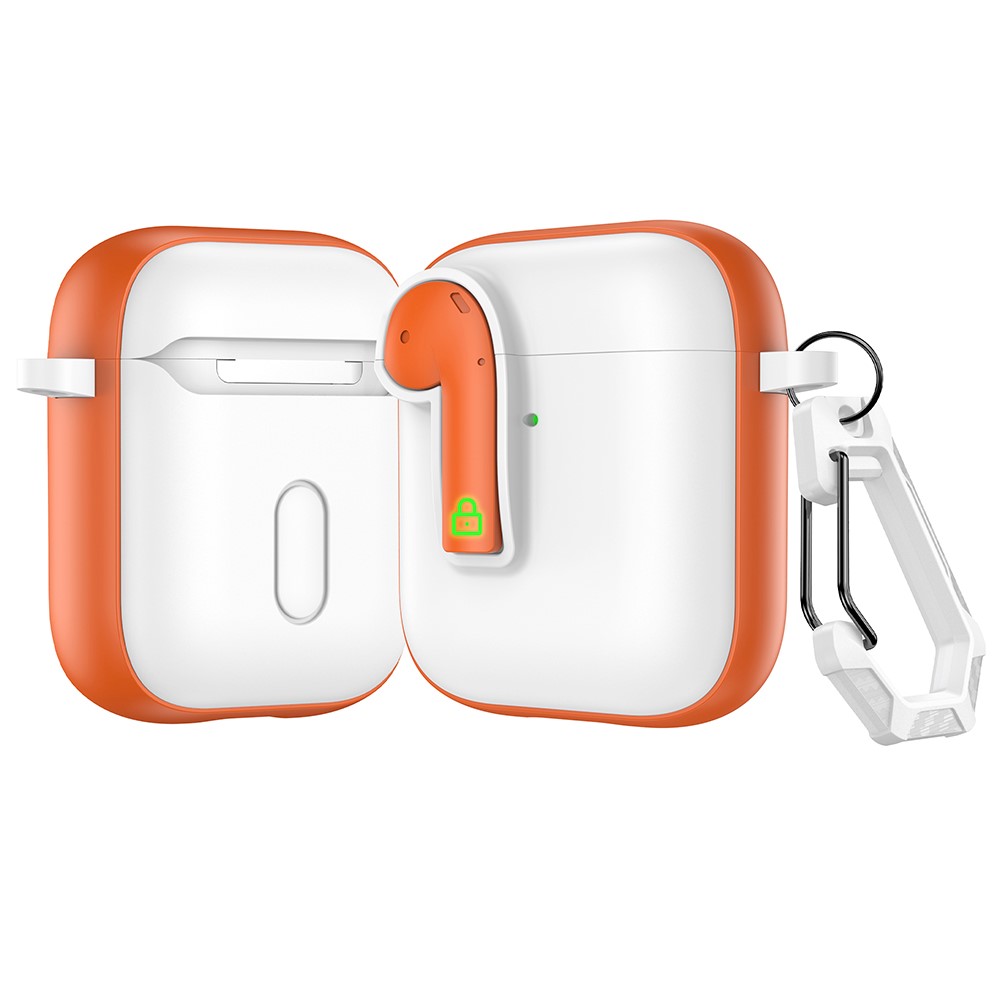 Colorful Lock Earphone Case For Apple AirPods with Wireless Charging Case (2019) / AirPods with Charging Case (2016) / (2019) - White / Orange