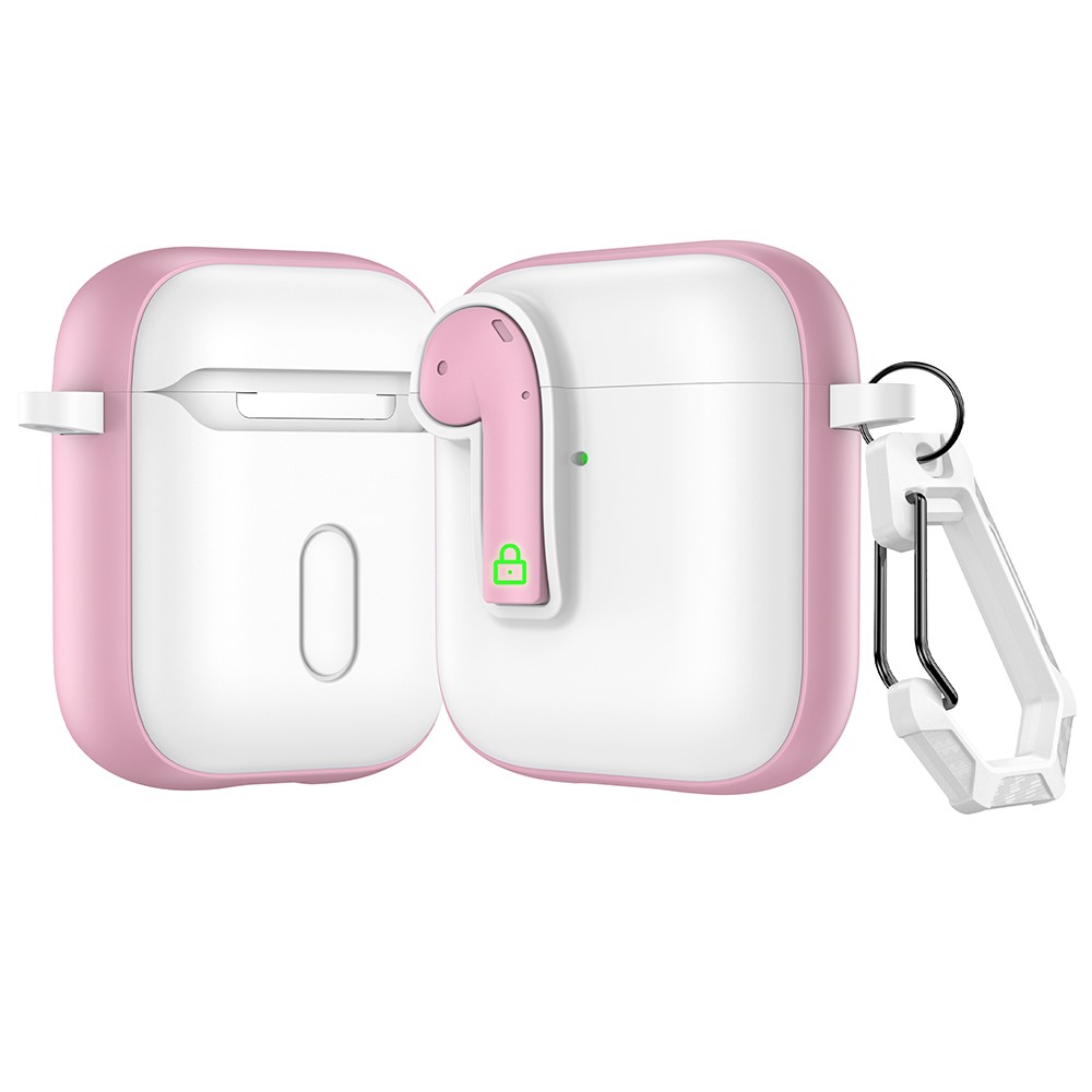Colorful Lock Earphone Case For Apple AirPods with Wireless Charging Case (2019) / AirPods with Charging Case (2016) / (2019) - White / Pink