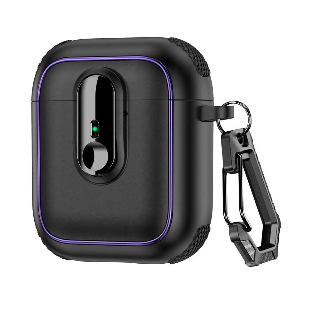 Earphone Case For Apple AirPods with Charging Case (2016)  /  (2019)  /  AirPods with Wireless Charging Case (2019) TPU + PC Cover - Black