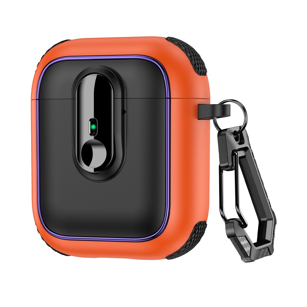 Earphone Case For Apple AirPods with Charging Case (2016) / (2019) / AirPods with Wireless Charging Case (2019) TPU + PC Cover - Black / Orange