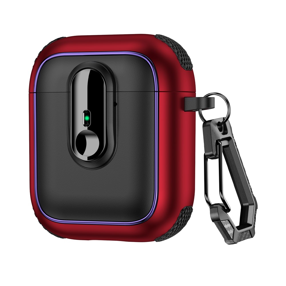 Earphone Case For Apple AirPods with Charging Case (2016) / (2019) / AirPods with Wireless Charging Case (2019) TPU + PC Cover - Black / Red