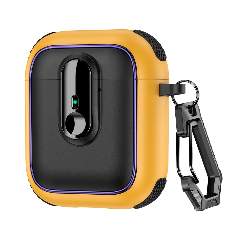 Earphone Case For Apple AirPods with Charging Case (2016) / (2019) / AirPods with Wireless Charging Case (2019) TPU + PC Cover - Black / Yellow