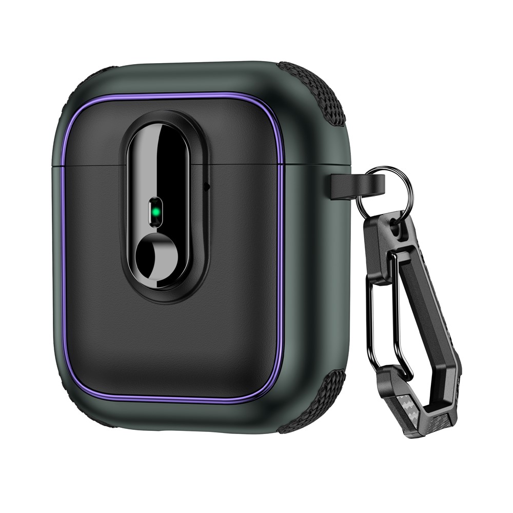 Earphone Case For Apple AirPods with Charging Case (2016) / (2019) / AirPods with Wireless Charging Case (2019) TPU + PC Cover - Black / Army Green