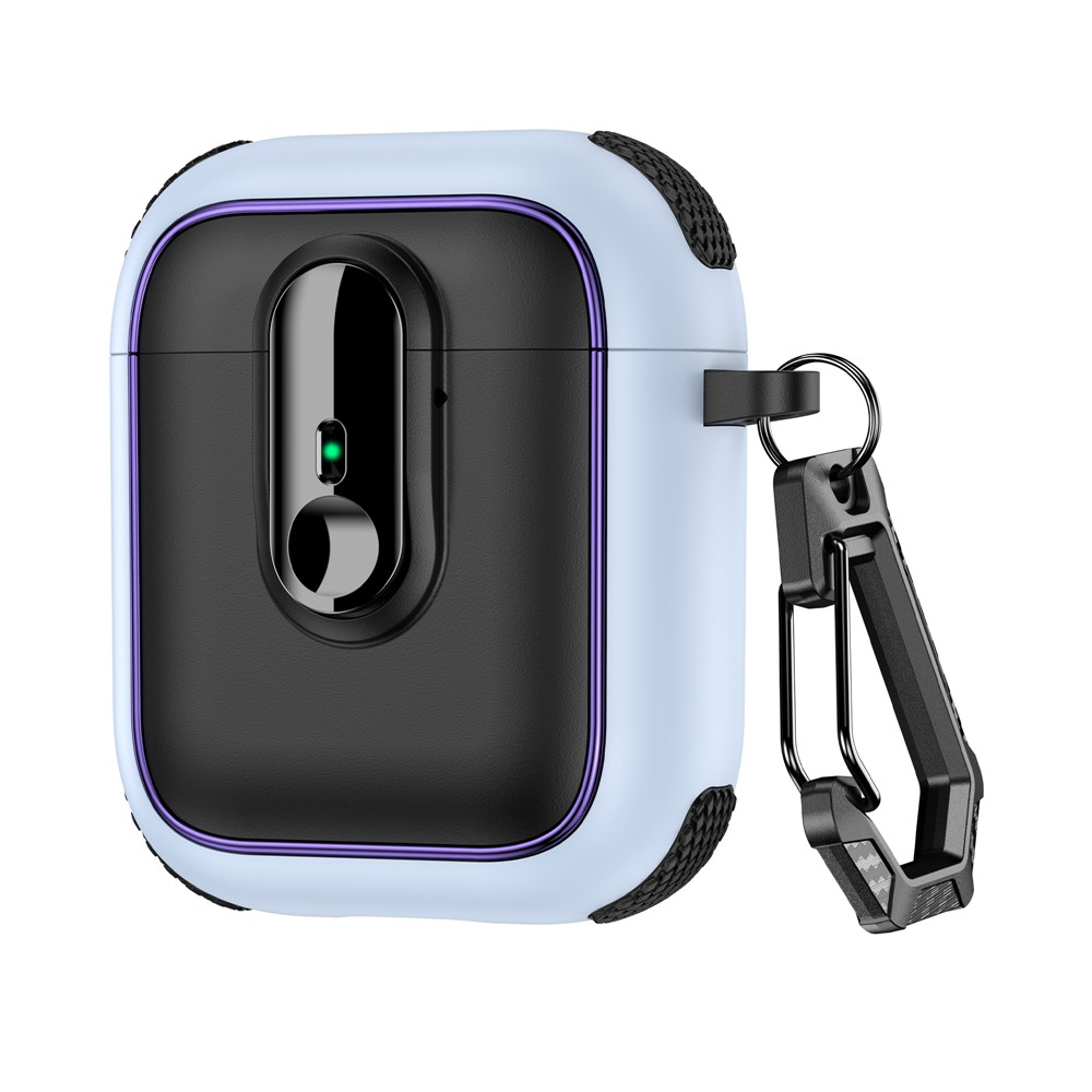 Earphone Case For Apple AirPods with Charging Case (2016) / (2019) / AirPods with Wireless Charging Case (2019) TPU + PC Cover - Black / Baby Blue