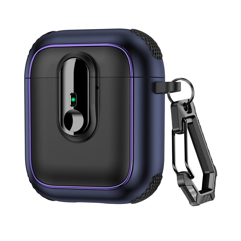 Earphone Case For Apple AirPods with Charging Case (2016) / (2019) / AirPods with Wireless Charging Case (2019) TPU + PC Cover - Black / Dark Blue