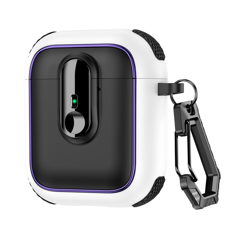 Earphone Case For Apple AirPods with Charging Case (2016)  /  (2019)  /  AirPods with Wireless Charging Case (2019) TPU + PC Cover - Black  /  White