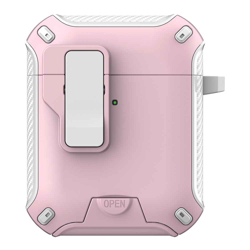 Magnetic Earphone Cover For Apple AirPods with Wireless Charging Case (2019) / AirPods with Charging Case (2019) / (2016) - White / Pink