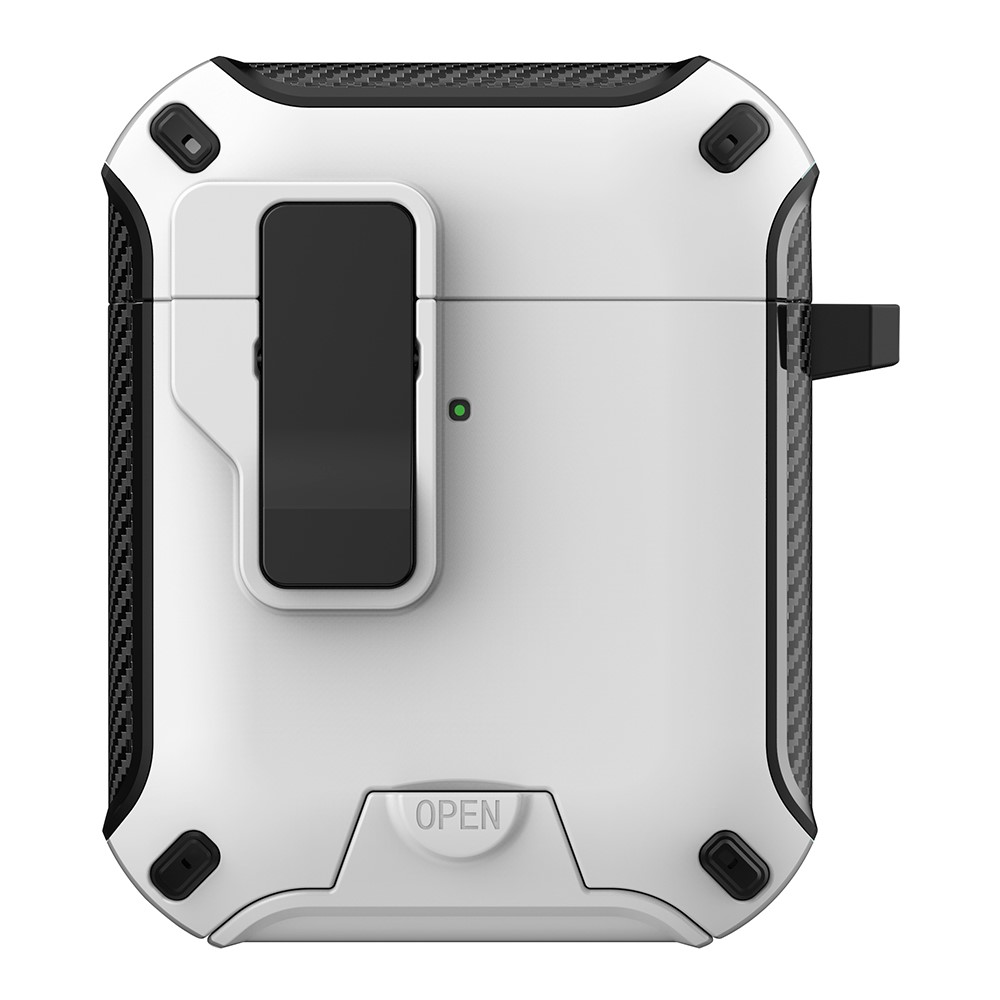 Magnetic Earphone Cover For Apple AirPods with Wireless Charging Case (2019)  /  AirPods with Charging Case (2019)  /  (2016) - White