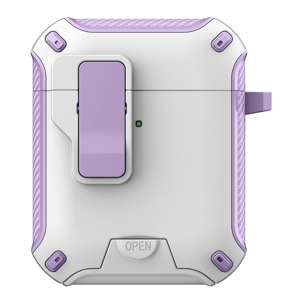 Magnetic Earphone Cover For Apple AirPods with Wireless Charging Case (2019) / AirPods with Charging Case (2019) / (2016) - White / Purple