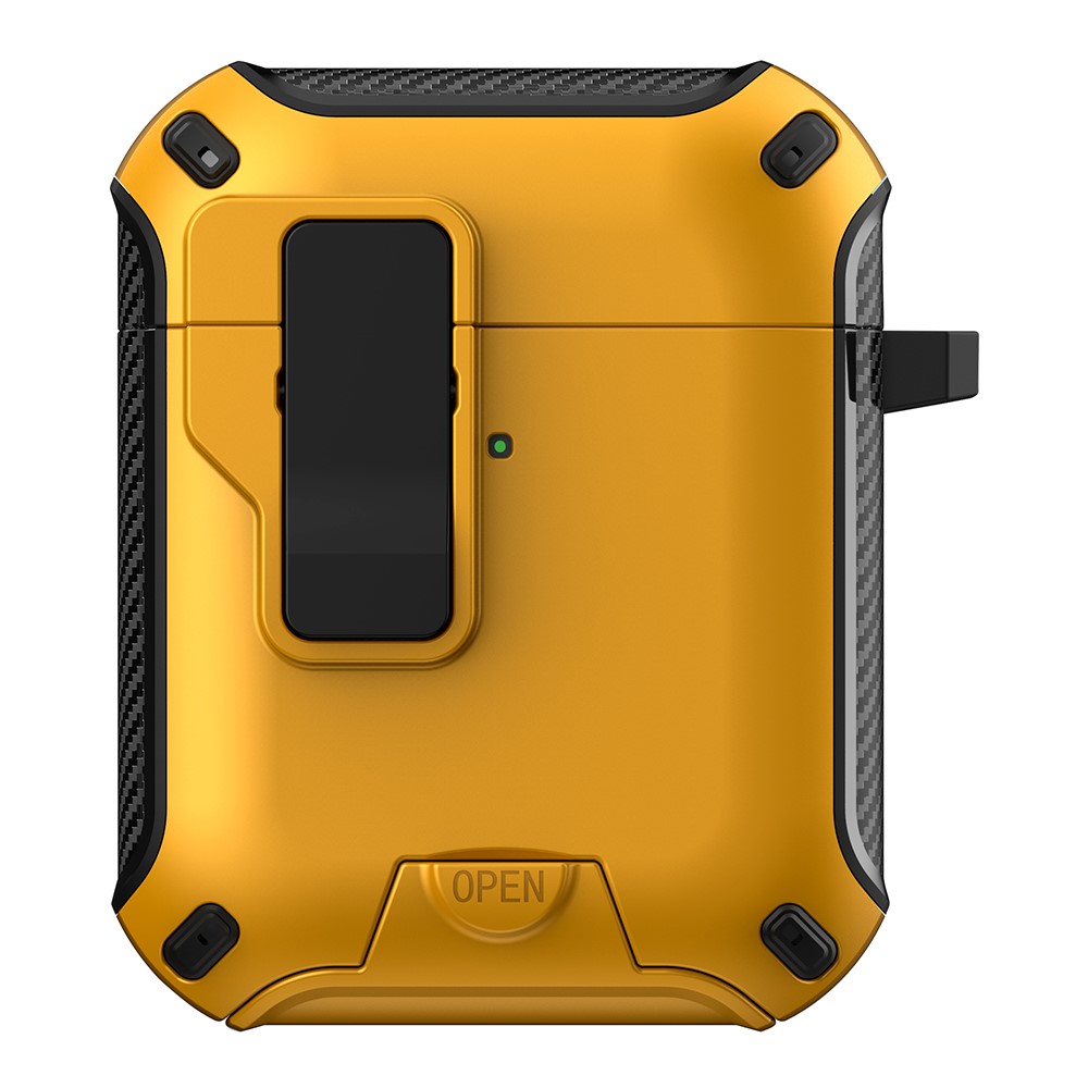 Magnetic Earphone Cover For Apple AirPods with Wireless Charging Case (2019) / AirPods with Charging Case (2019) / (2016) - Yellow