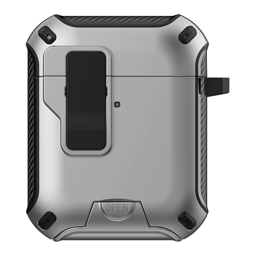 Magnetic Earphone Cover For Apple AirPods with Wireless Charging Case (2019) / AirPods with Charging Case (2019) / (2016) - Silver