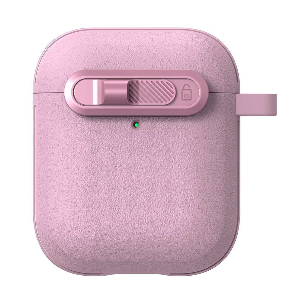 For Apple AirPods with Wireless Charging Case (2019) / AirPods with Charging Case (2019) / (2016) Earphones Cover with Carabiner - Pink