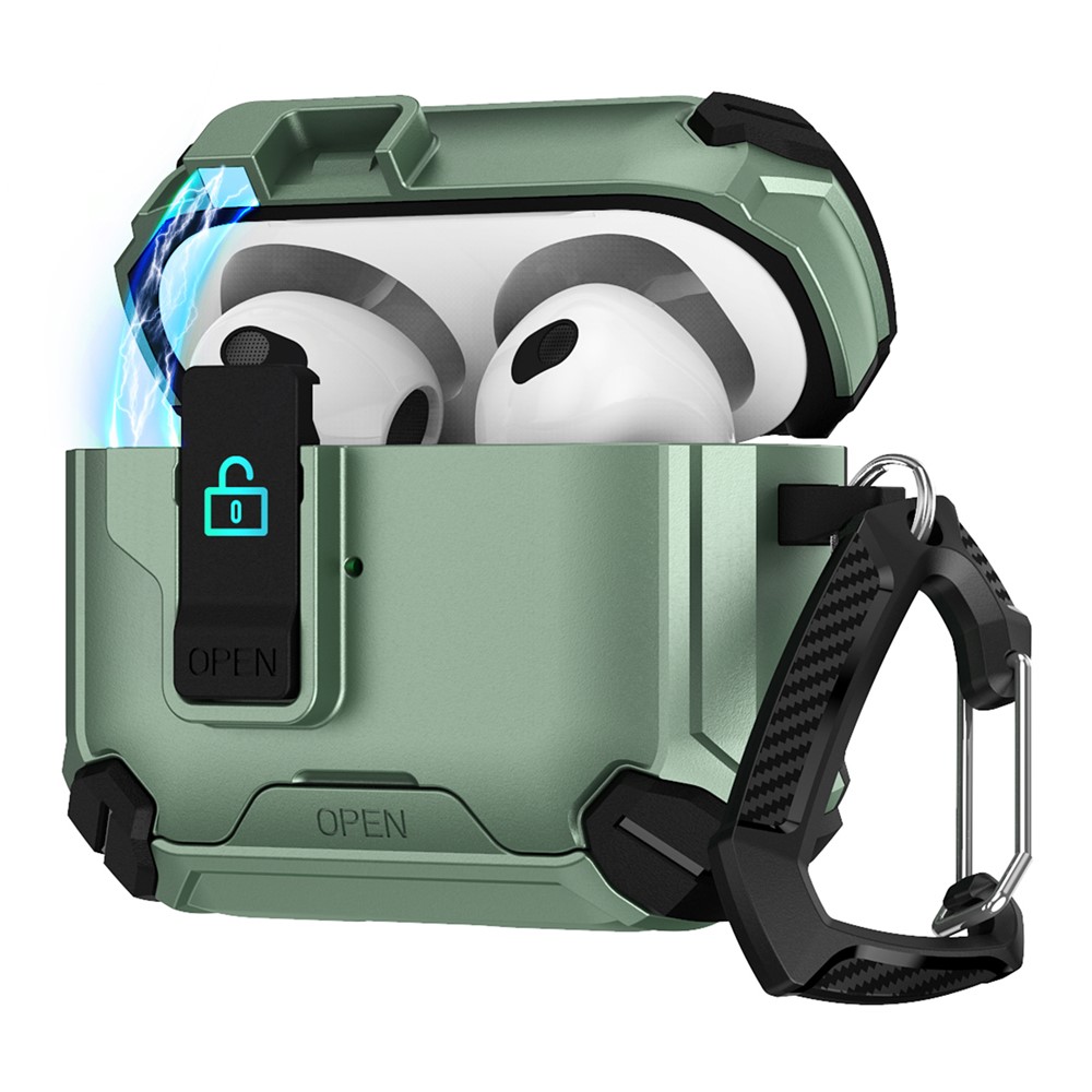 Magnetic Stand Earbuds Case For Apple AirPods with Wireless Charging Case (2019) / AirPods with Charging Case (2019) / (2016) - Black / Green