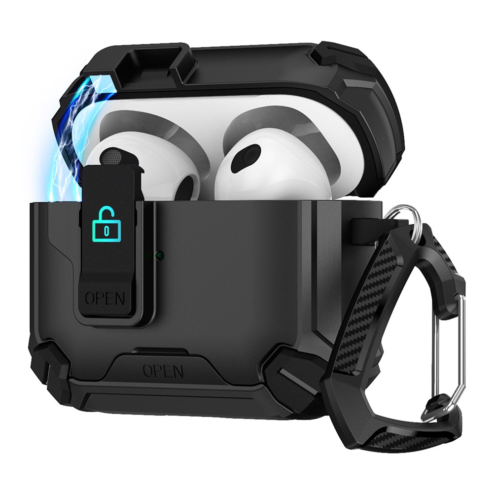 Magnetic Stand Earbuds Case For Apple AirPods with Wireless Charging Case (2019) / AirPods with Charging Case (2019) / (2016) - Black