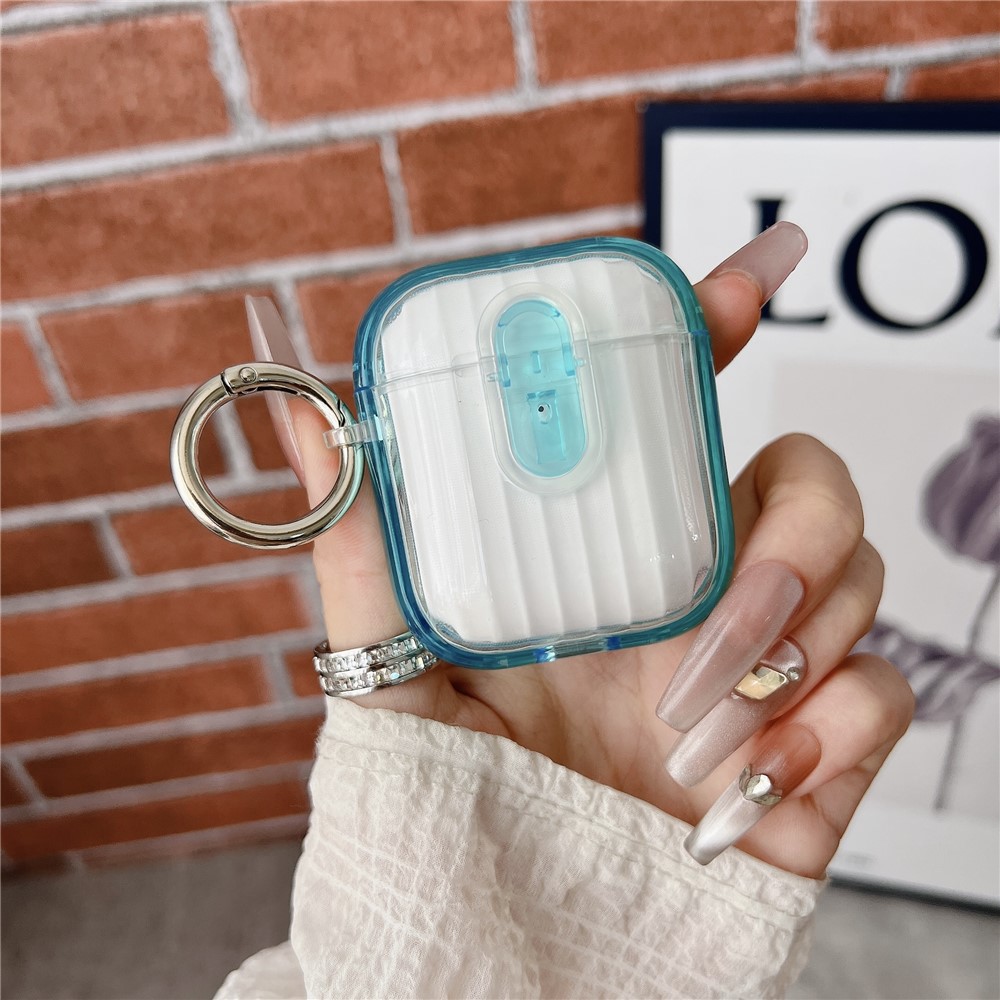 Protective Case for Apple AirPods with Wireless Charging Case (2019) / AirPods with Charging Case (2019) / (2016) TWS Earbuds Cover - Clear Blue / Clear