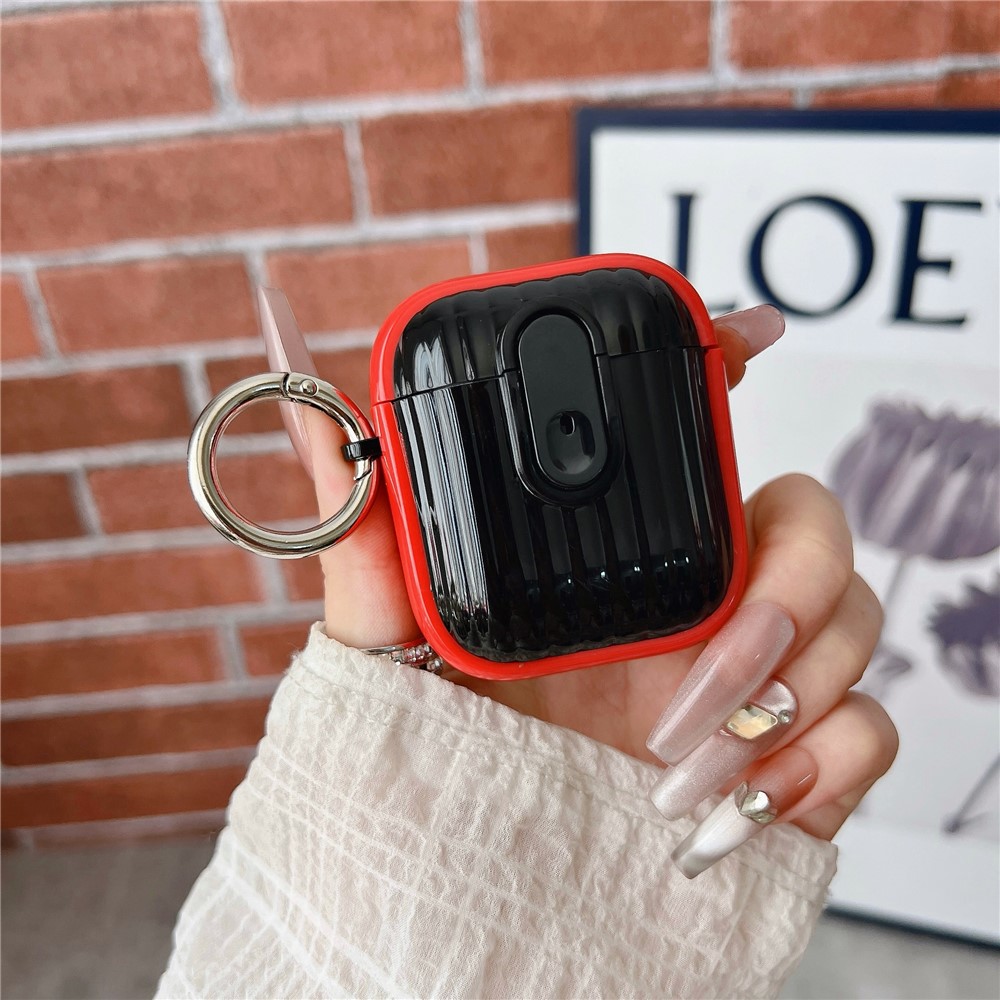 Protective Case for Apple AirPods with Wireless Charging Case (2019)  /  AirPods with Charging Case (2019)  /  (2016) TWS Earbuds Cover - Red  /  Black