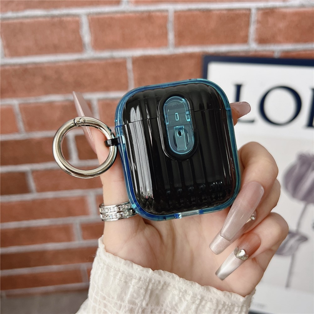 Protective Case for Apple AirPods with Wireless Charging Case (2019) / AirPods with Charging Case (2019) / (2016) TWS Earbuds Cover - Clear Blue / Black