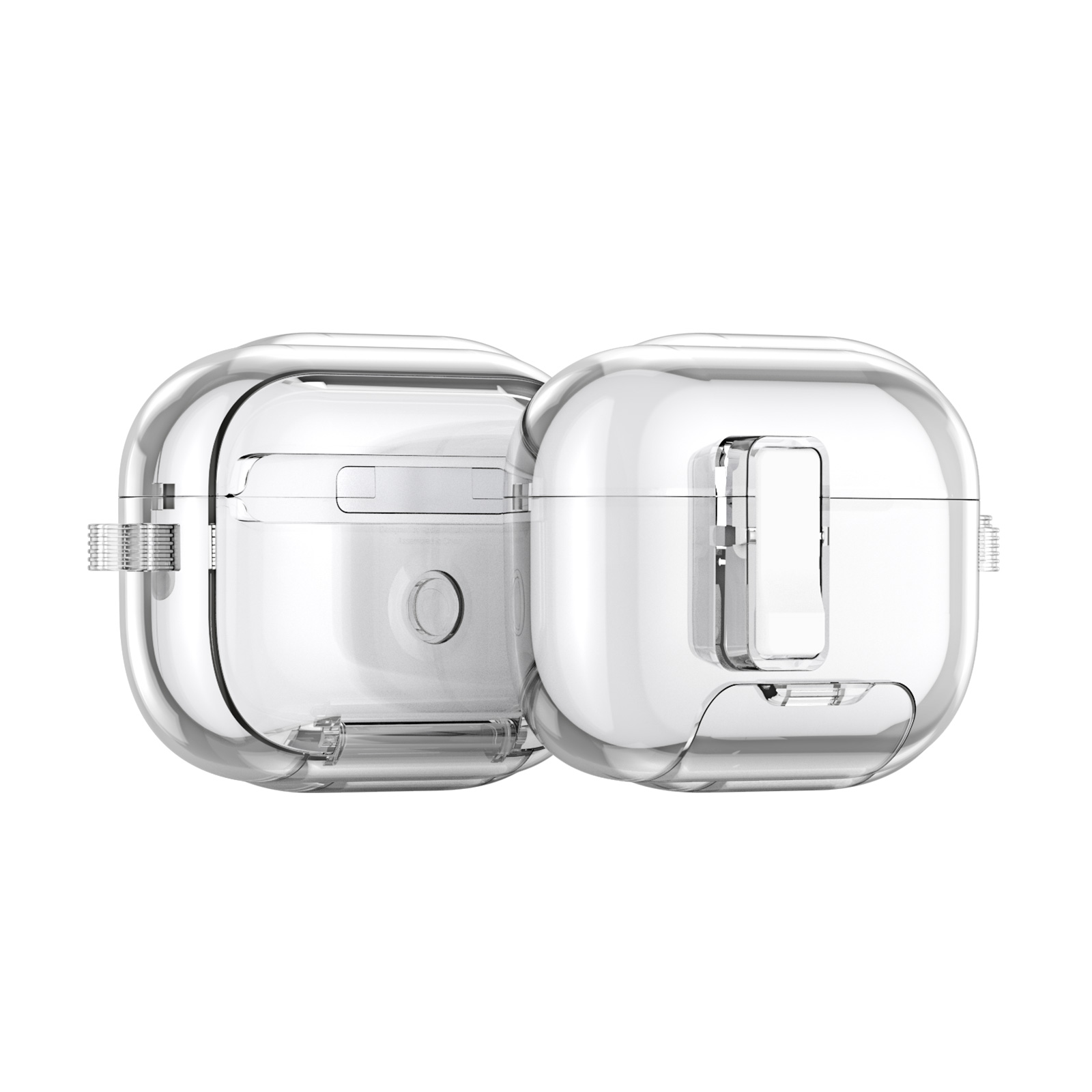 DUX DUCIS For AirPods Pro 2 Earphone Case PECR Series PC+TPU Cover with Phone Holder and Hook - Transparent