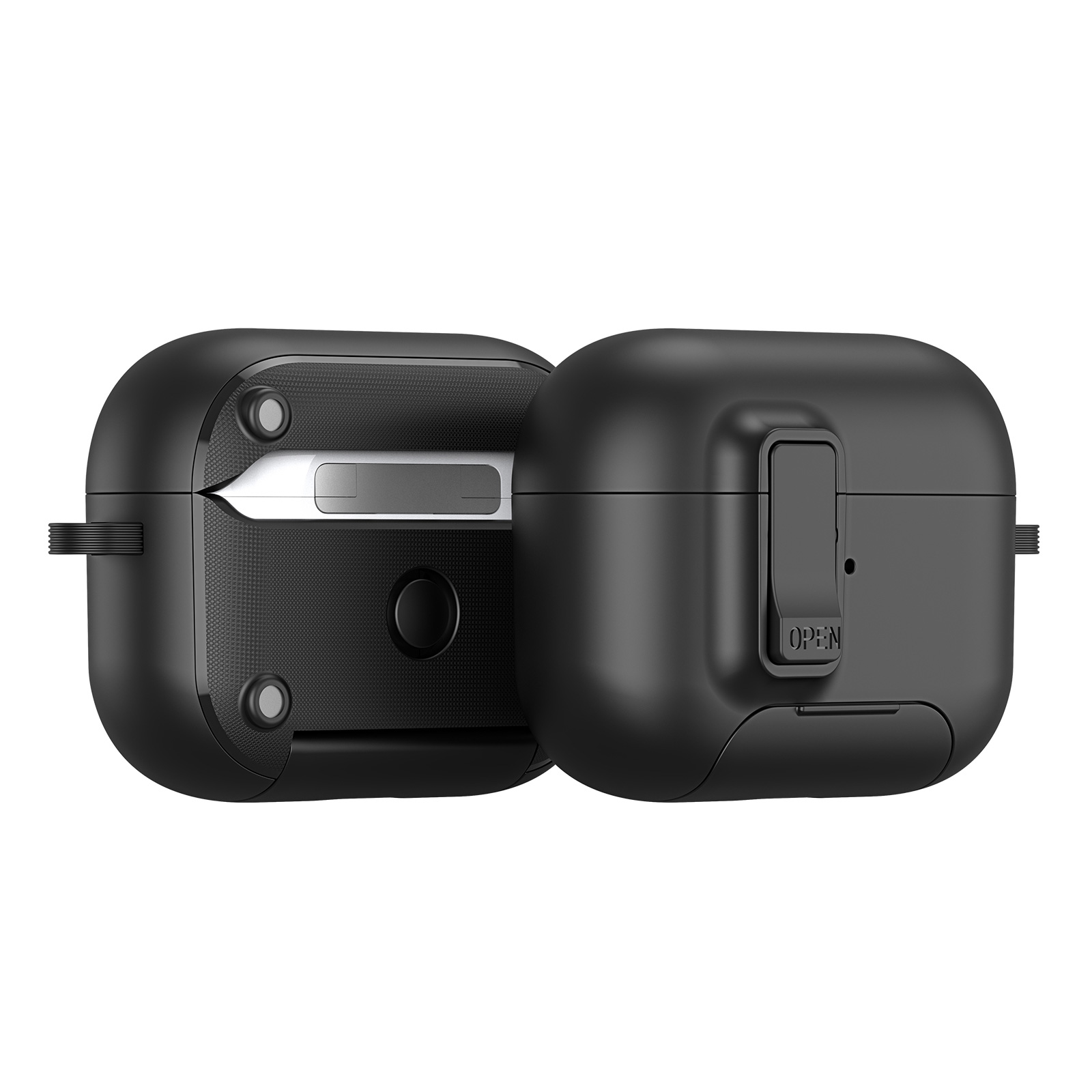 DUX DUCIS For AirPods Pro 2 Earphone Case  PECQ Series Multi-Angle Stand PC+TPU Cover with Hook - Black