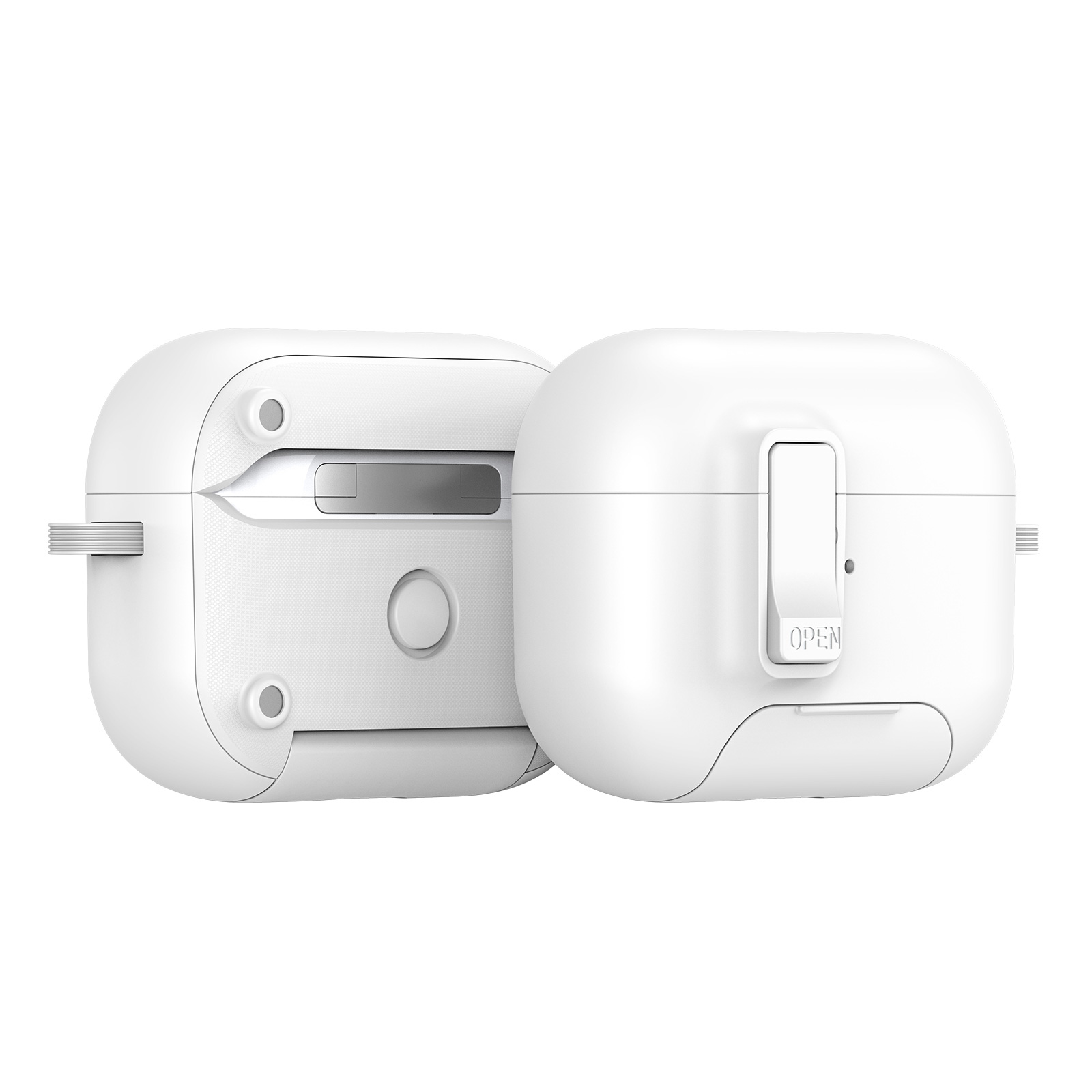 DUX DUCIS For AirPods Pro 2 Earphone Case  PECQ Series Multi-Angle Stand PC+TPU Cover with Hook - White