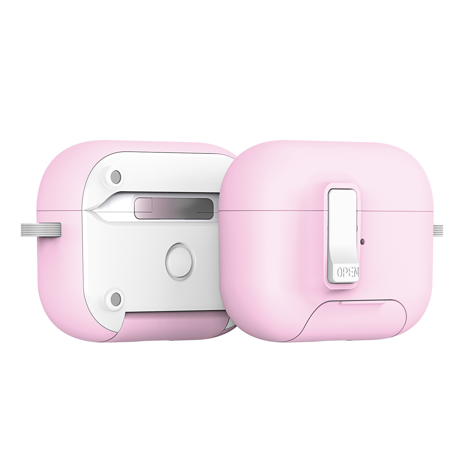 DUX DUCIS For AirPods Pro 2 Earphone Case  PECQ Series Multi-Angle Stand PC+TPU Cover with Hook - Pink White