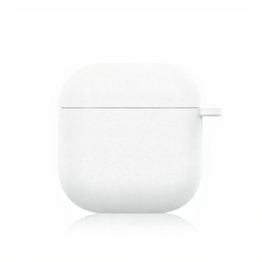 For AirPods 5 / 4 Silicone Case Ultra Thin 1.5mm Protective Cover With Carabiner Hook Wireless Charging Compatible - White