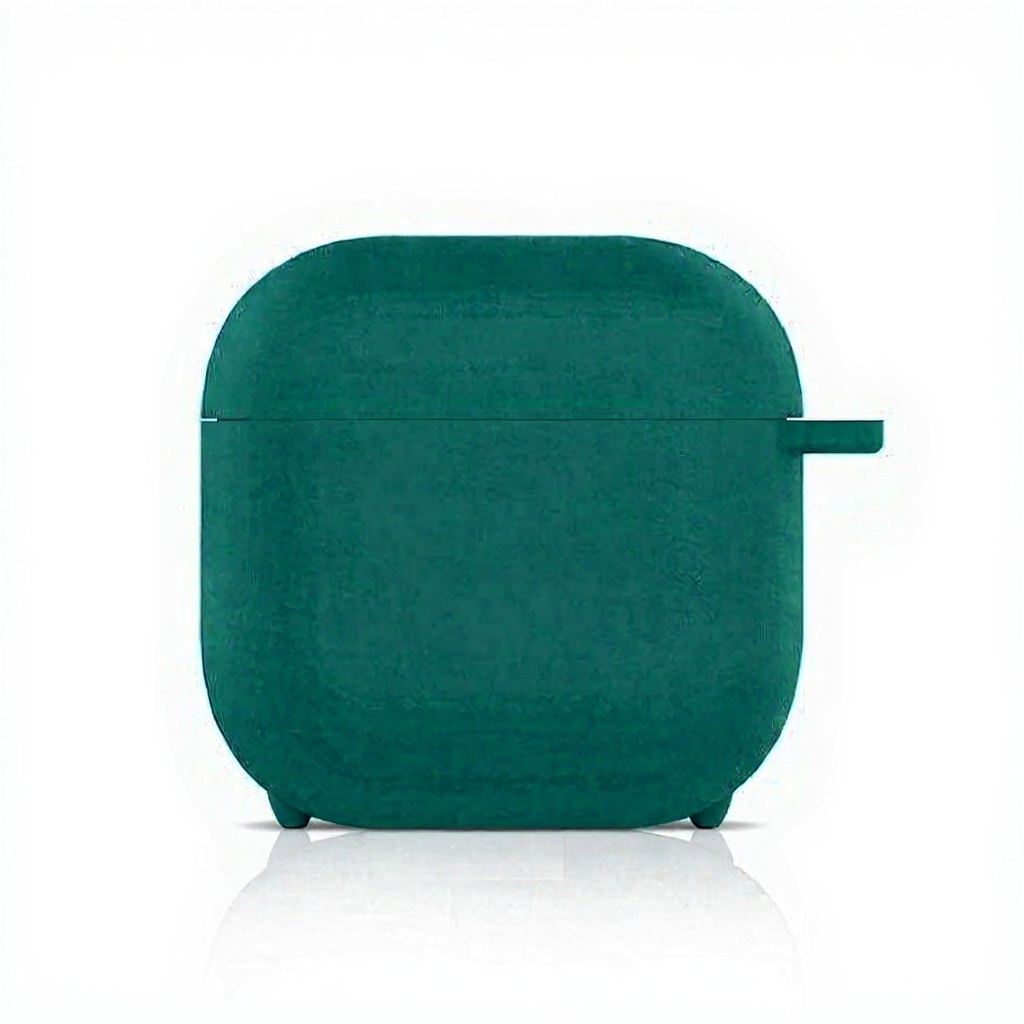 For AirPods 5 / 4 Silicone Case Ultra Thin 1.5mm Protective Cover With Carabiner Hook Wireless Charging Compatible - Deep Green