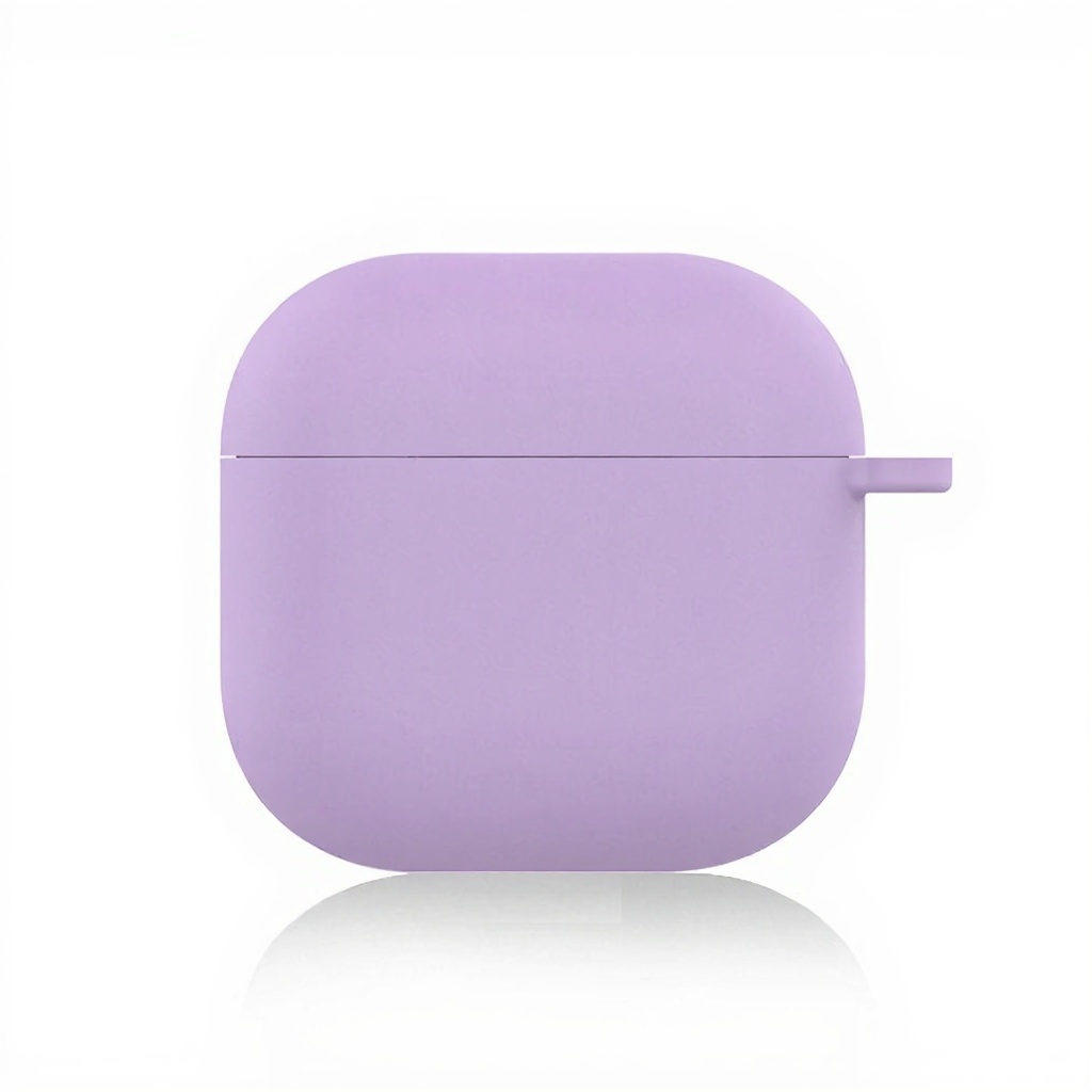 For AirPods 5 / 4 Silicone Case Ultra Thin 1.5mm Protective Cover With Carabiner Hook Wireless Charging Compatible - Pink Purple