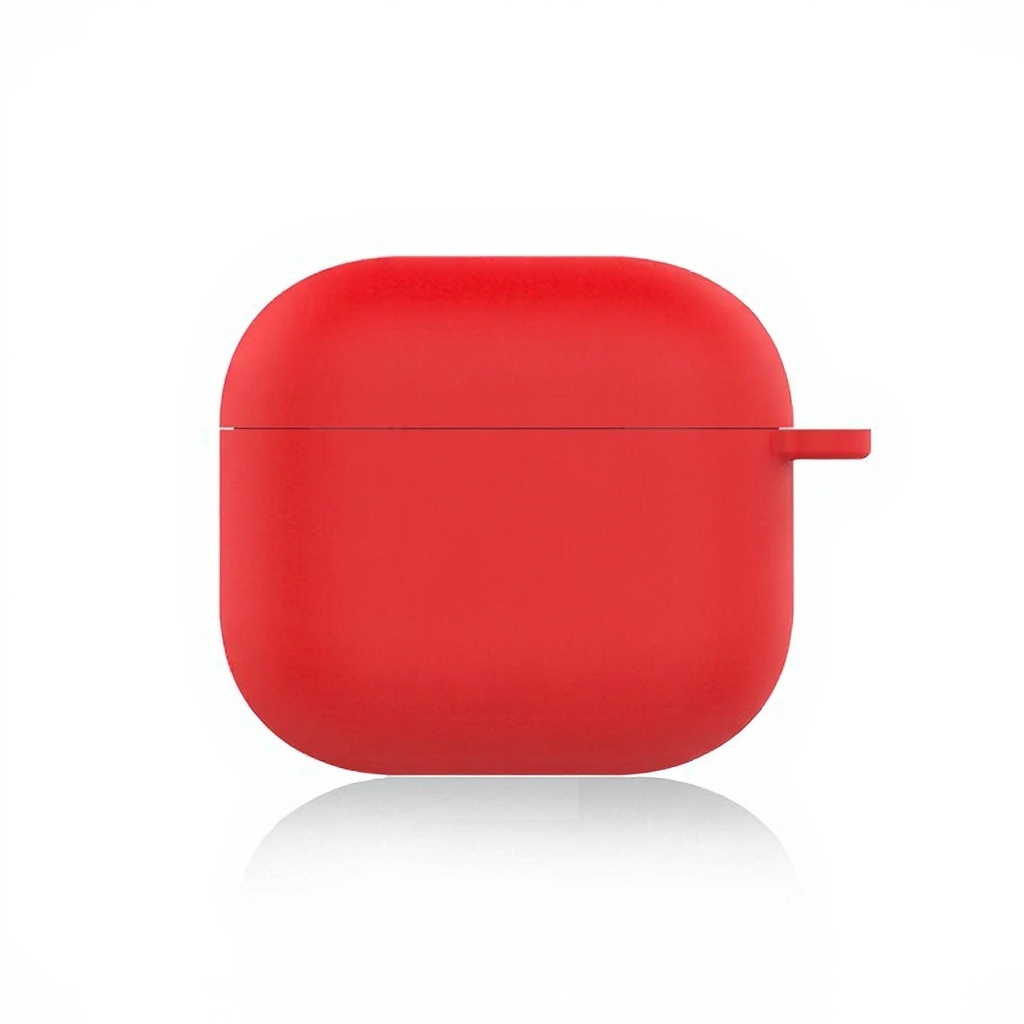 For AirPods 5 / 4 Silicone Case Ultra Thin 1.5mm Protective Cover With Carabiner Hook Wireless Charging Compatible - Red