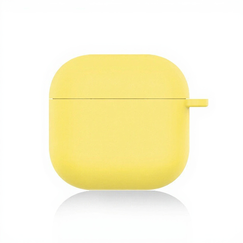 For AirPods 5 / 4 Silicone Case Ultra Thin 1.5mm Protective Cover With Carabiner Hook Wireless Charging Compatible - Light Yellow