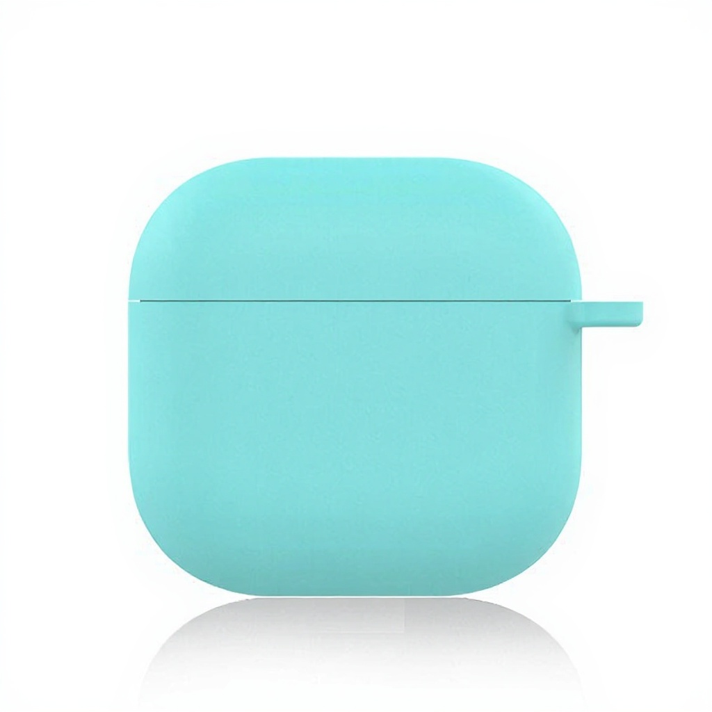 For AirPods 5 / 4 Silicone Case Ultra Thin 1.5mm Protective Cover With Carabiner Hook Wireless Charging Compatible - Mint Green