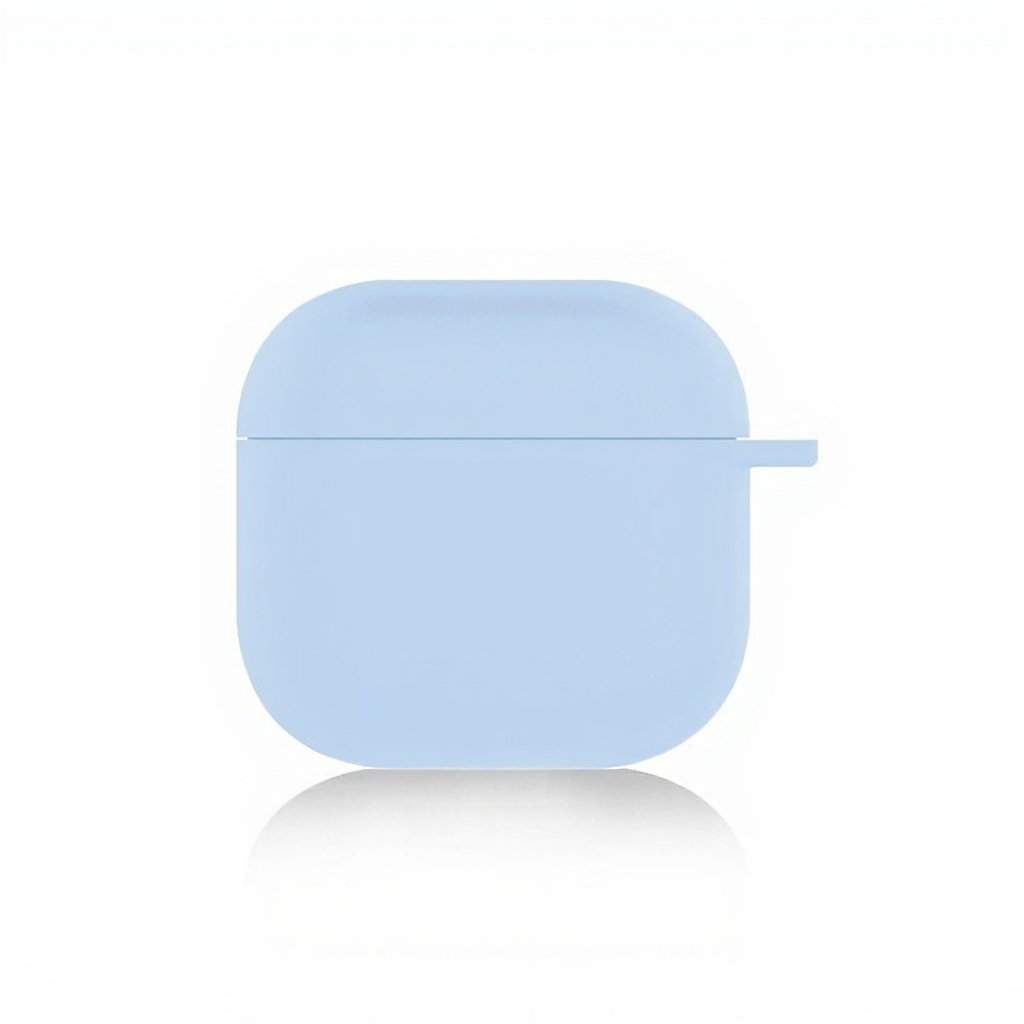 For AirPods 5 / 4 Silicone Case Ultra Thin 1.5mm Protective Cover With Carabiner Hook Wireless Charging Compatible - Sky Blue
