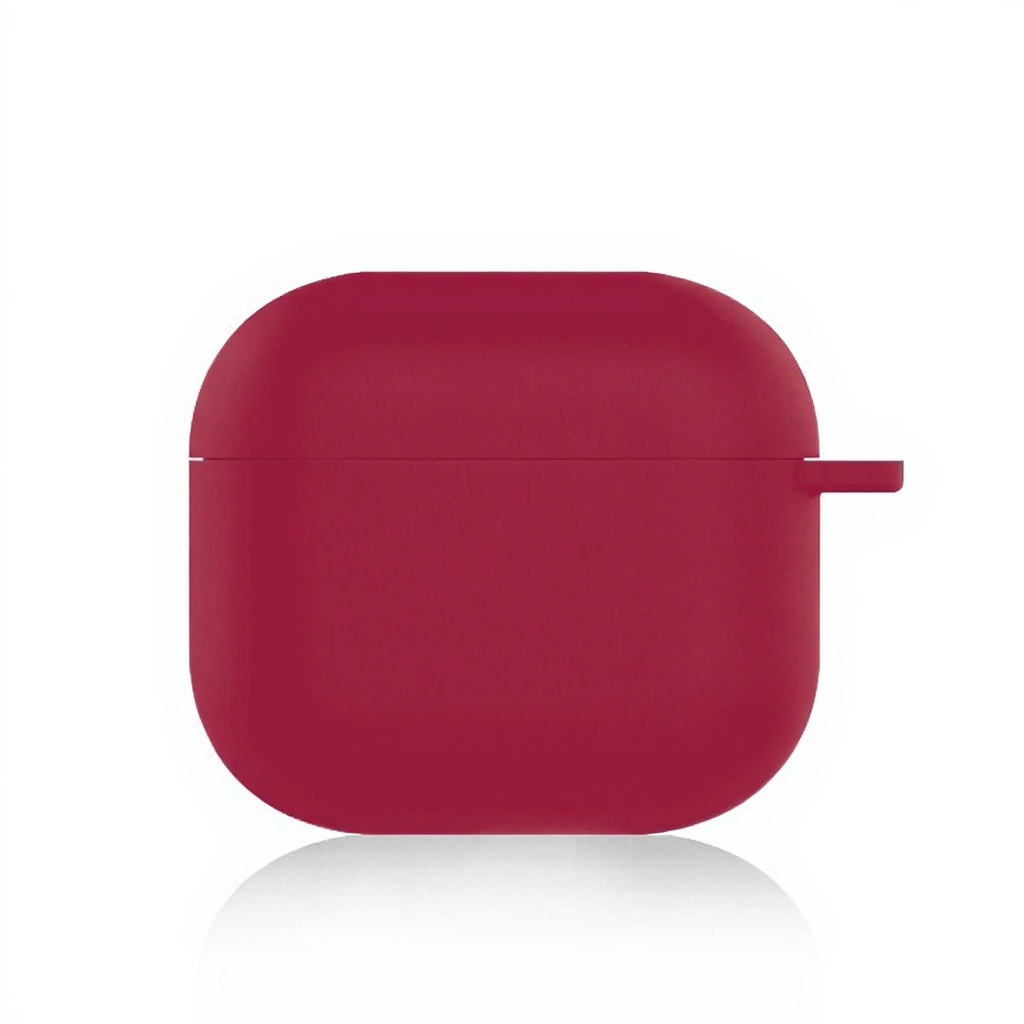 For AirPods 5 / 4 Silicone Case Ultra Thin 1.5mm Protective Cover With Carabiner Hook Wireless Charging Compatible - Wine Red