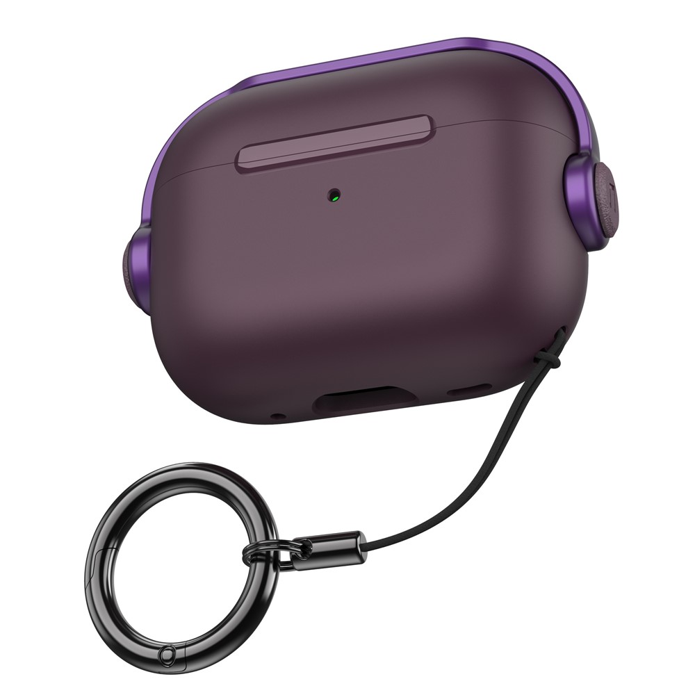 AHASTYLE WG109 For Apple AirPods Pro / Pro 2 Case TPU Bluetooth-Compatible Earphone Protective Cover with Strap - Purple
