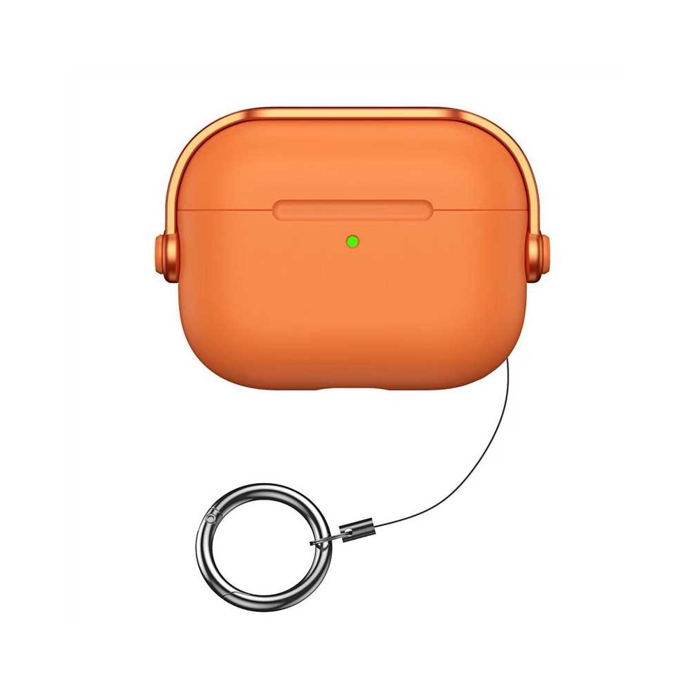 AHASTYLE WG109 For Apple AirPods Pro / Pro 2 Case TPU Bluetooth-Compatible Earphone Protective Cover with Strap - Orange