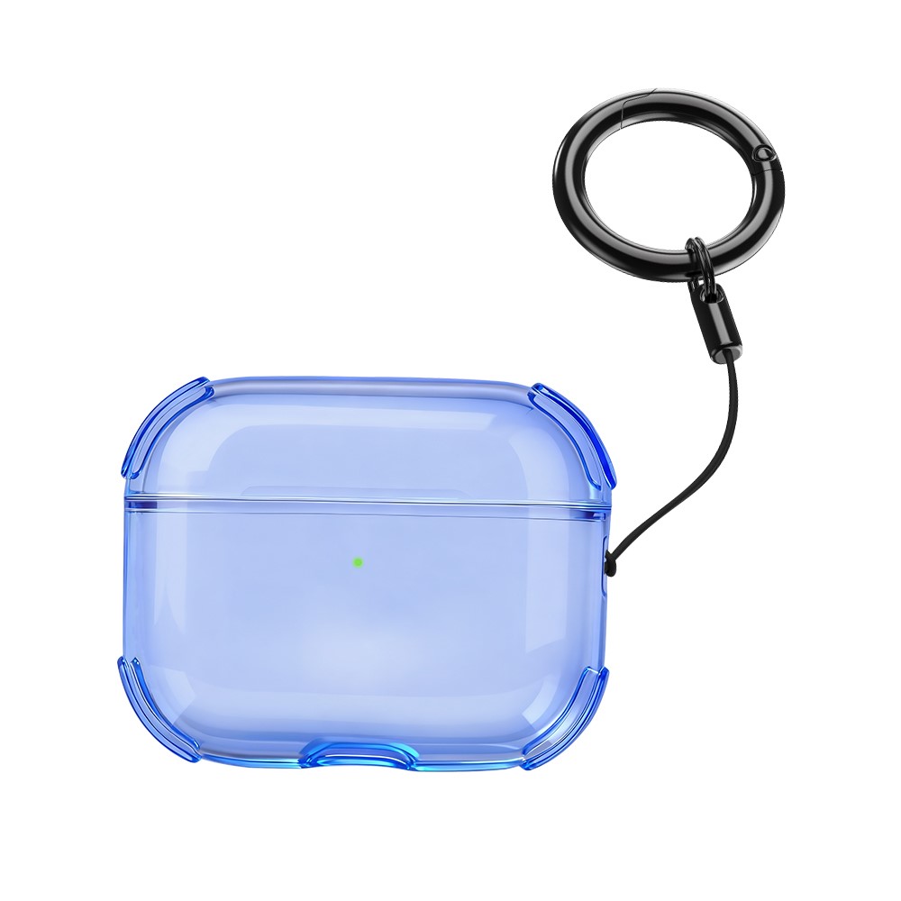 Bulk Purchasing For Apple AirPods Pro Case Ultra Thin Matte TPU Earbuds Protective Cover with Strap Ring - Blue