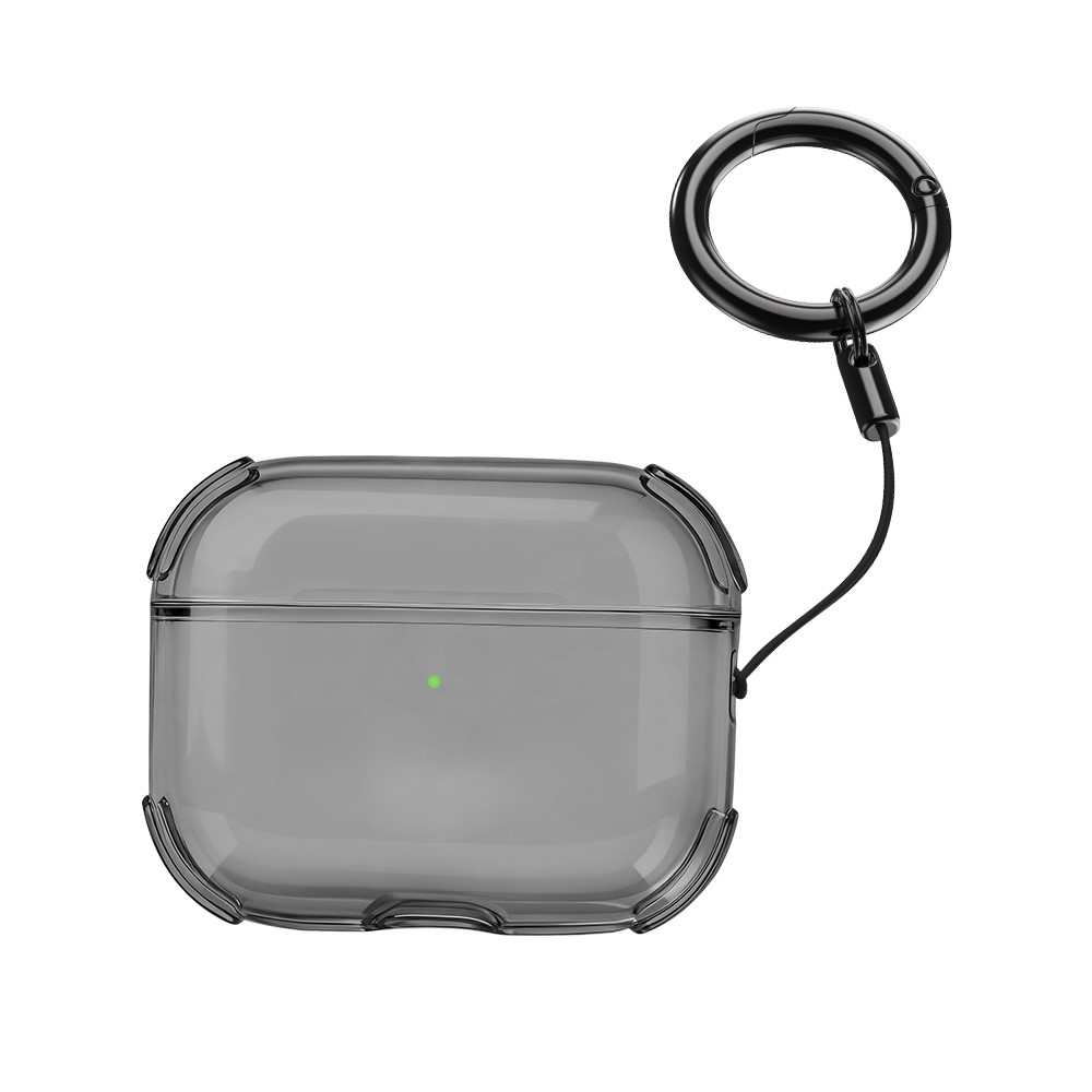 Bulk Purchasing For Apple AirPods Pro Case Ultra Thin Matte TPU Earbuds Protective Cover with Strap Ring - Grey
