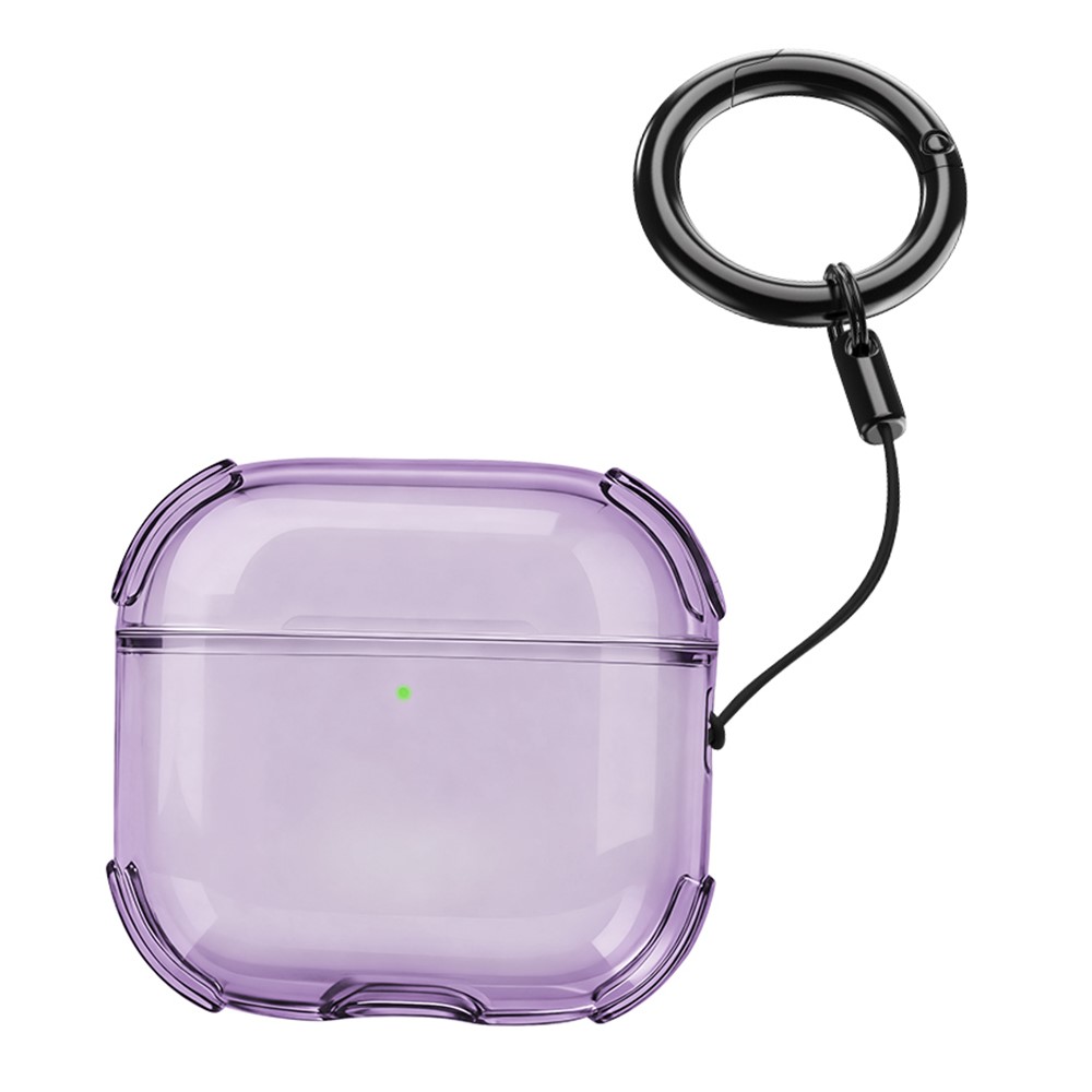 Bulk Purchasing For Apple AirPods 3 Case Ultra Thin Matte TPU Earbuds Protective Cover with Strap Ring - Purple