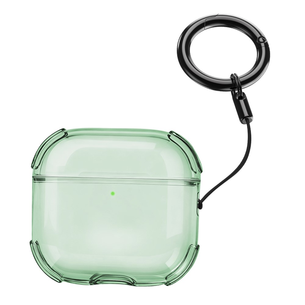Bulk Purchasing For Apple AirPods 3 Case Ultra Thin Matte TPU Earbuds Protective Cover with Strap Ring - Green