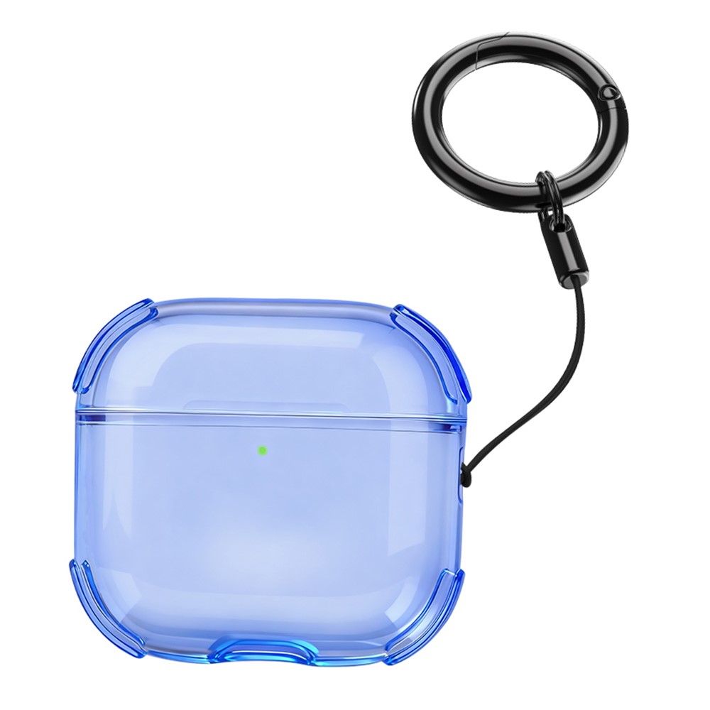 Bulk Purchasing For Apple AirPods 3 Case Ultra Thin Matte TPU Earbuds Protective Cover with Strap Ring - Blue